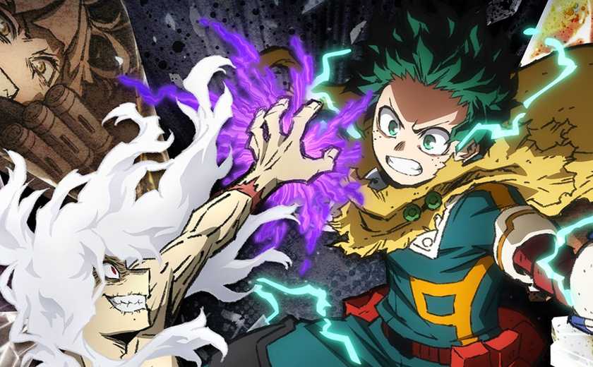 picture: all for one (tomura) and deku clashing.